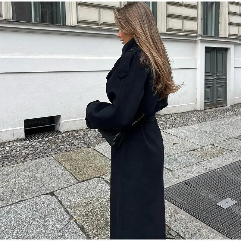 Inka | Oversized Wollen Mantel Dames – Lange Winterjas