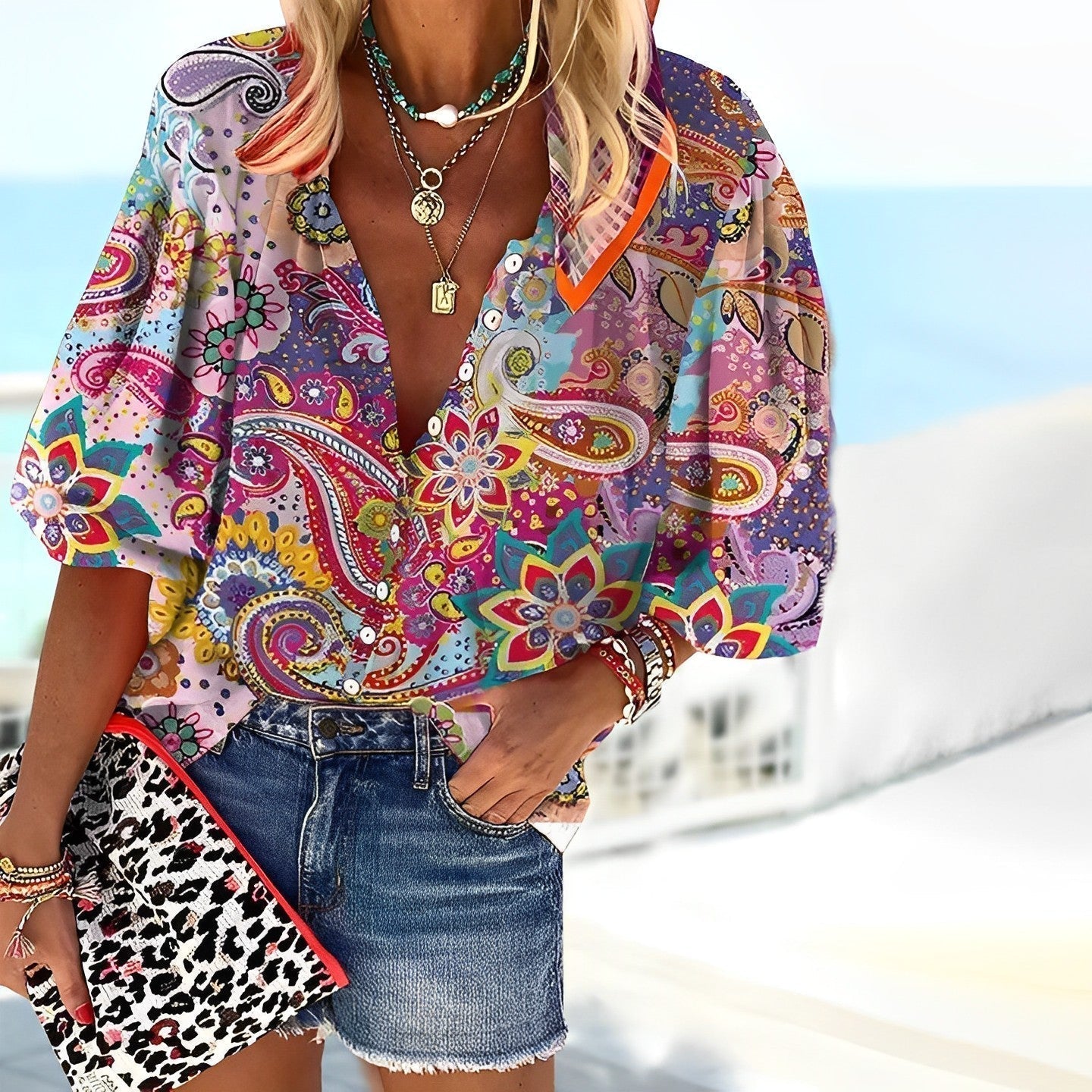 Sadie | Damesblouse Met Print