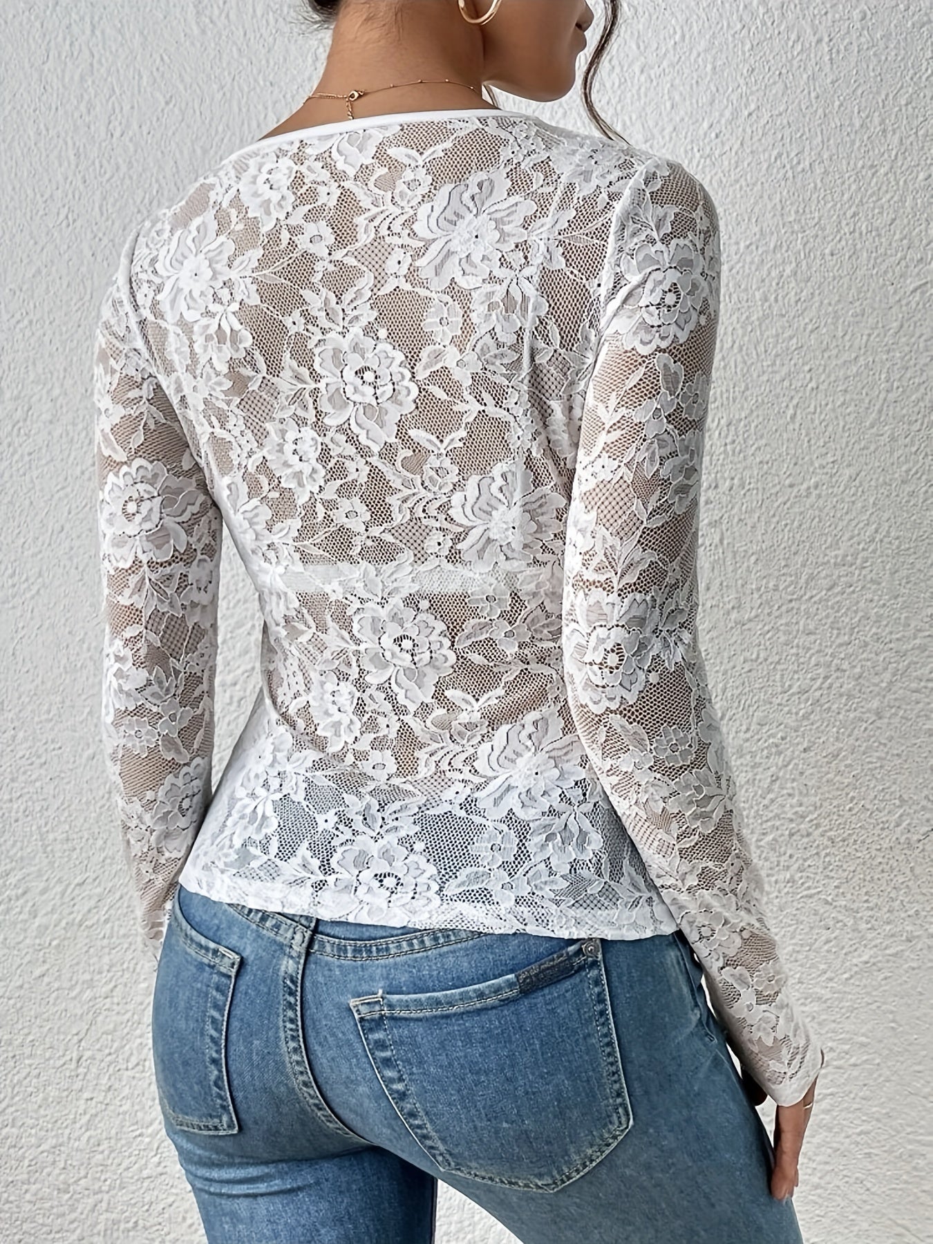 Kanten V-Hals Top