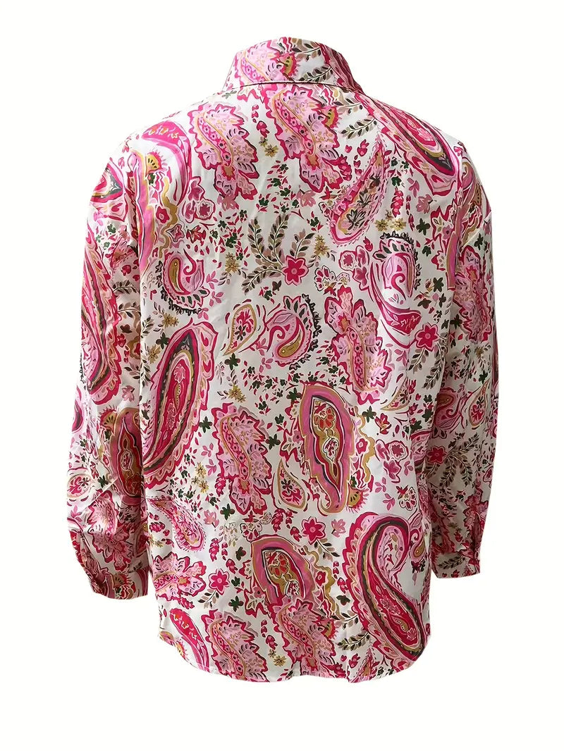 Jina | Blouse met Lange Mouwen en Floral Print