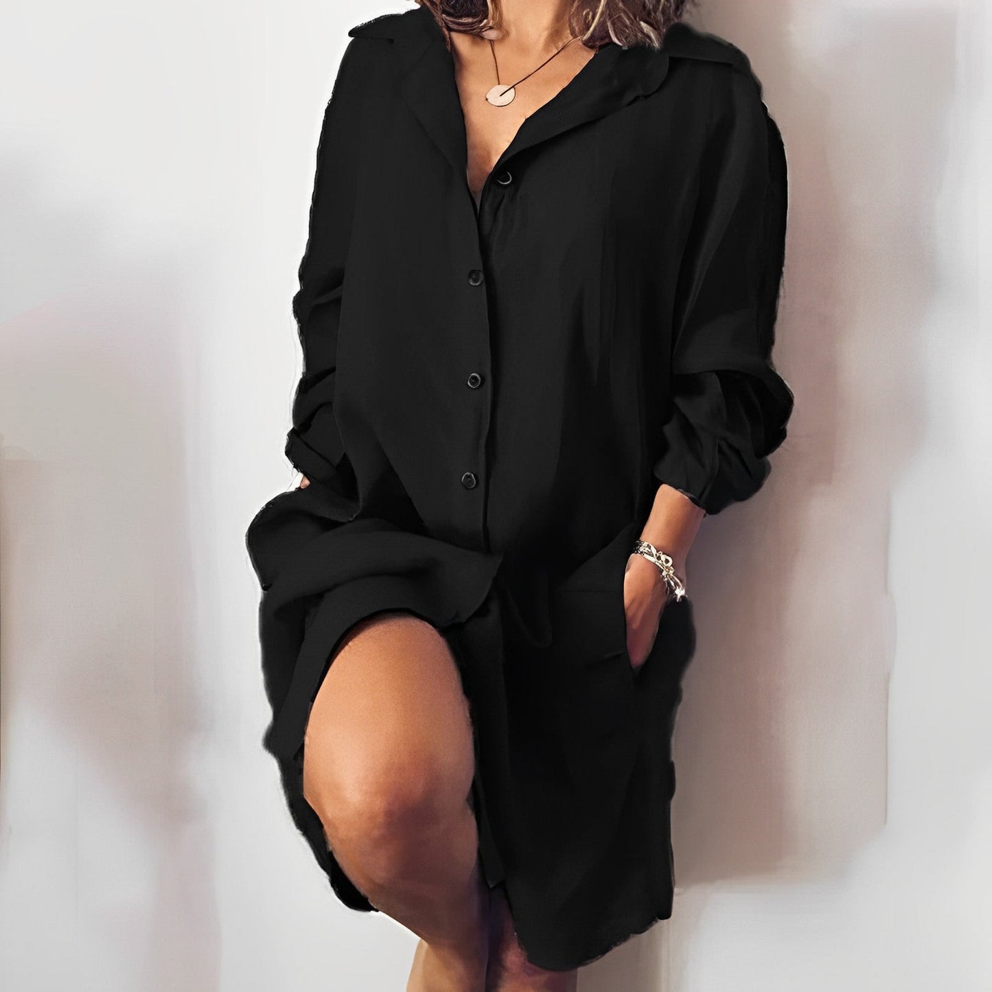 Jalisia | Stijlvolle Dames Shirt Jurk met Zakken