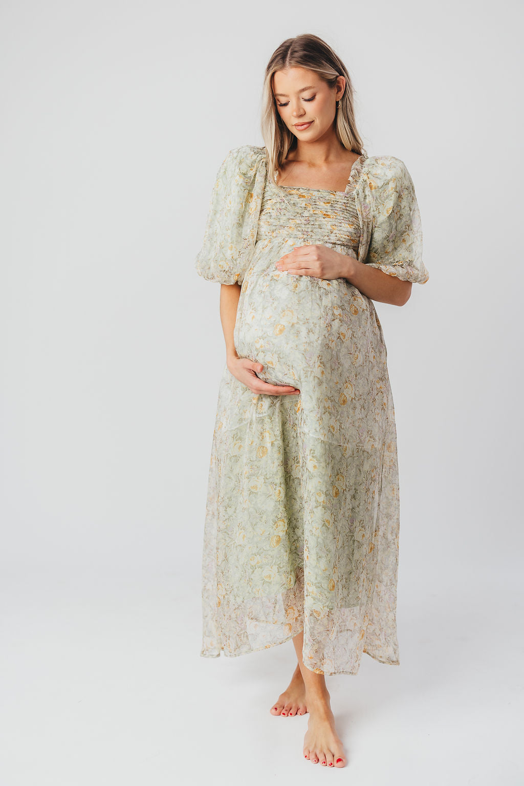 Mylana | Mintgroene Maxi Jurk - Geschikt als Zwangerschapsjurk