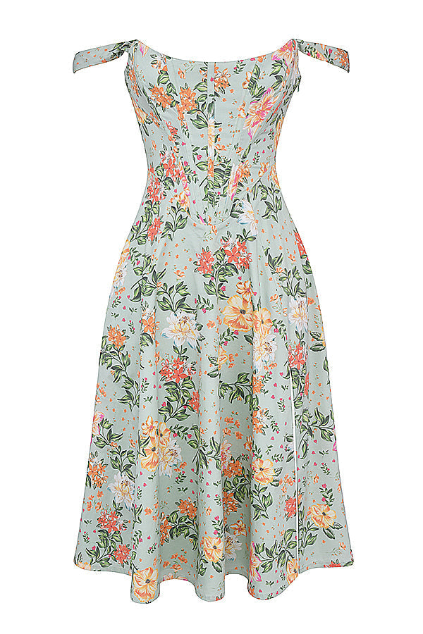 Jo | Zomerse Bloemen Midi Zonnejurk