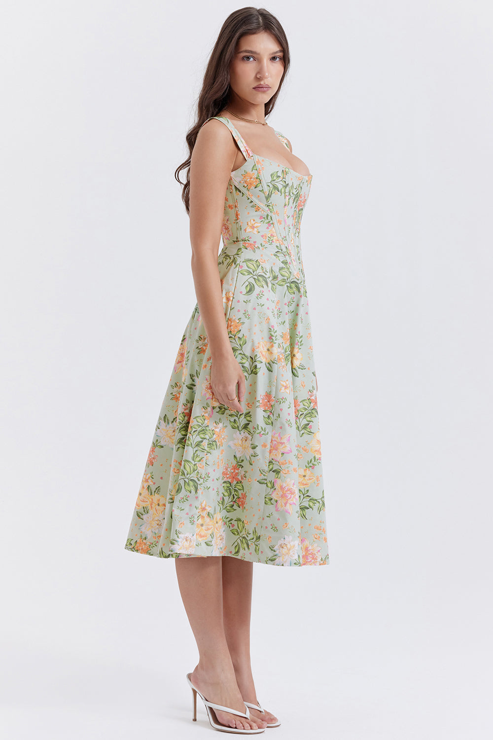 Jo | Zomerse Bloemen Midi Zonnejurk