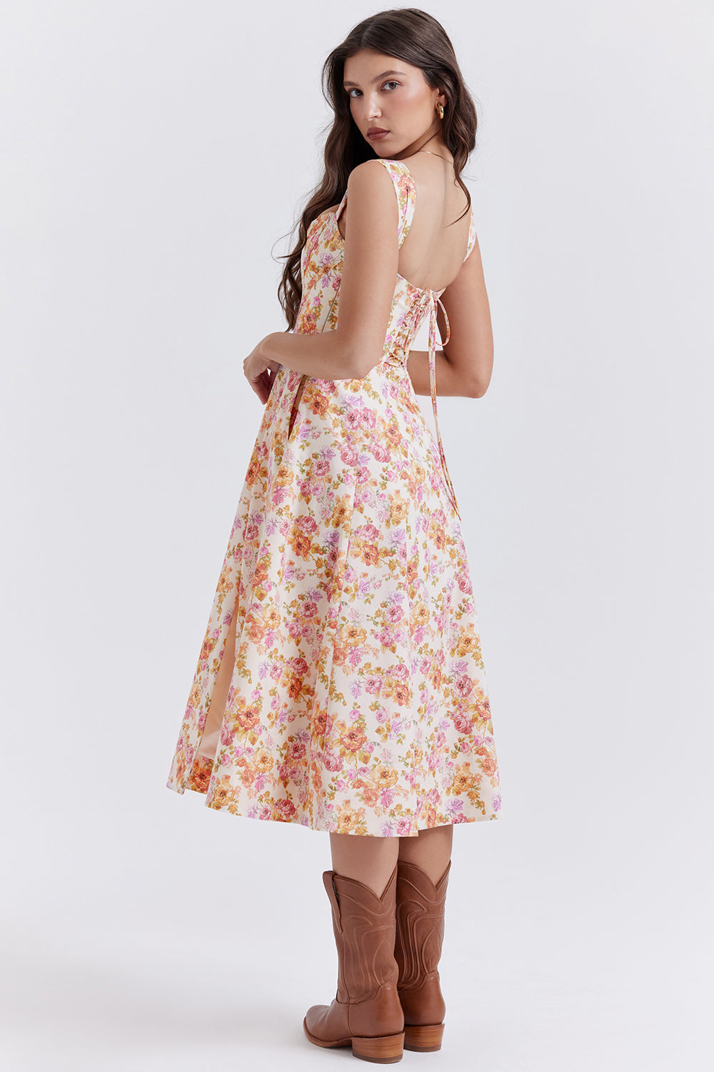 Jo | Zomerse Bloemen Midi Zonnejurk