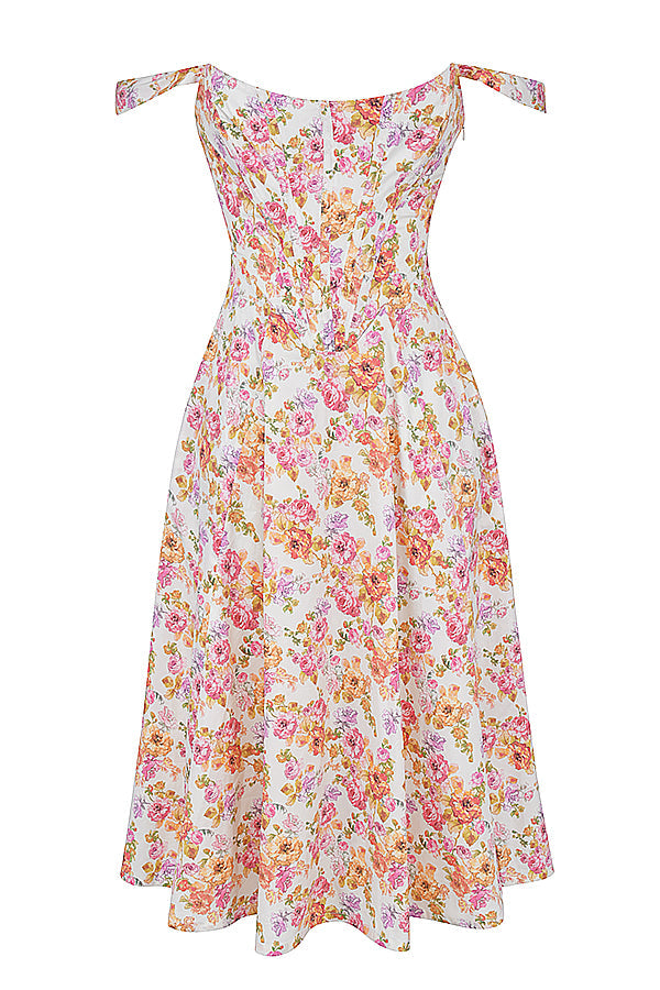 Jo | Zomerse Bloemen Midi Zonnejurk