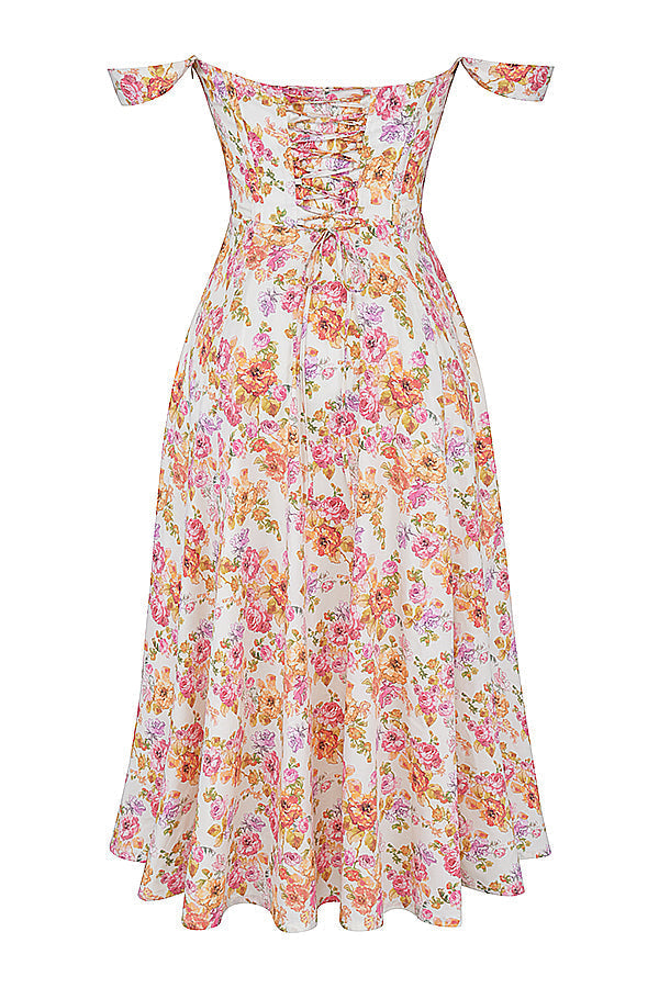Jo | Zomerse Bloemen Midi Zonnejurk