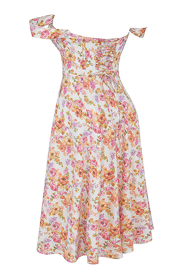 Jo | Zomerse Bloemen Midi Zonnejurk