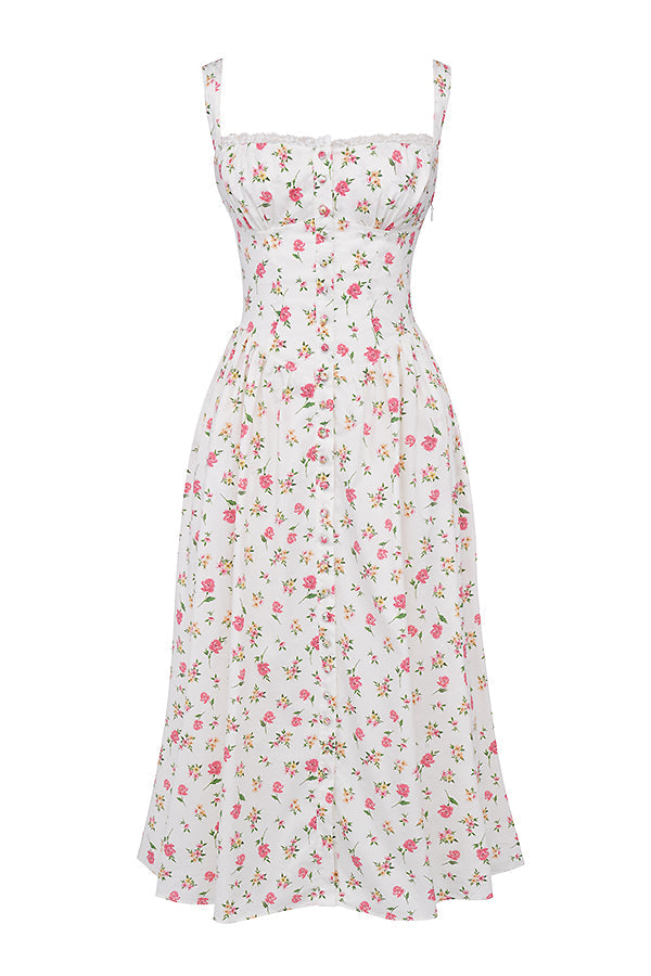 Jo | Zomerse Bloemen Midi Zonnejurk