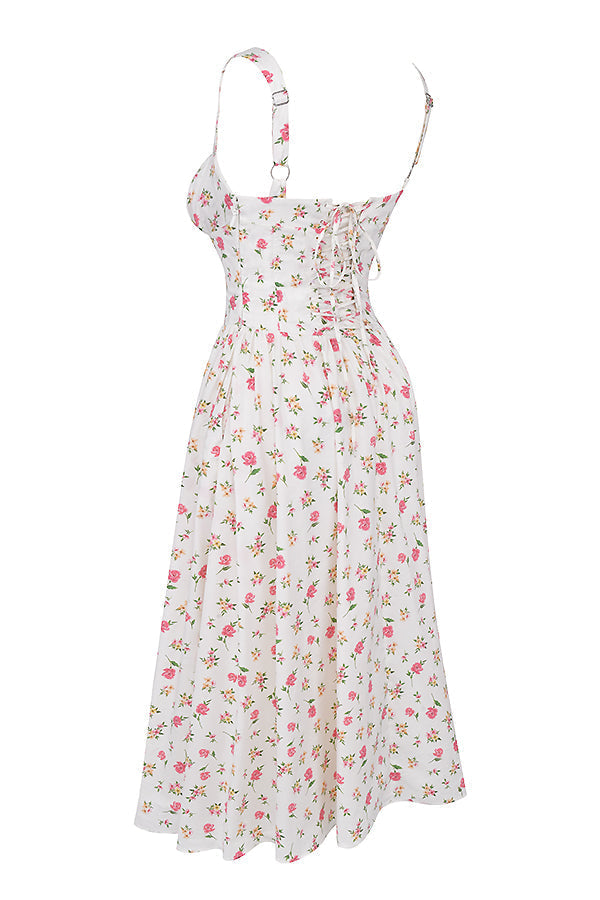 Jo | Zomerse Bloemen Midi Zonnejurk