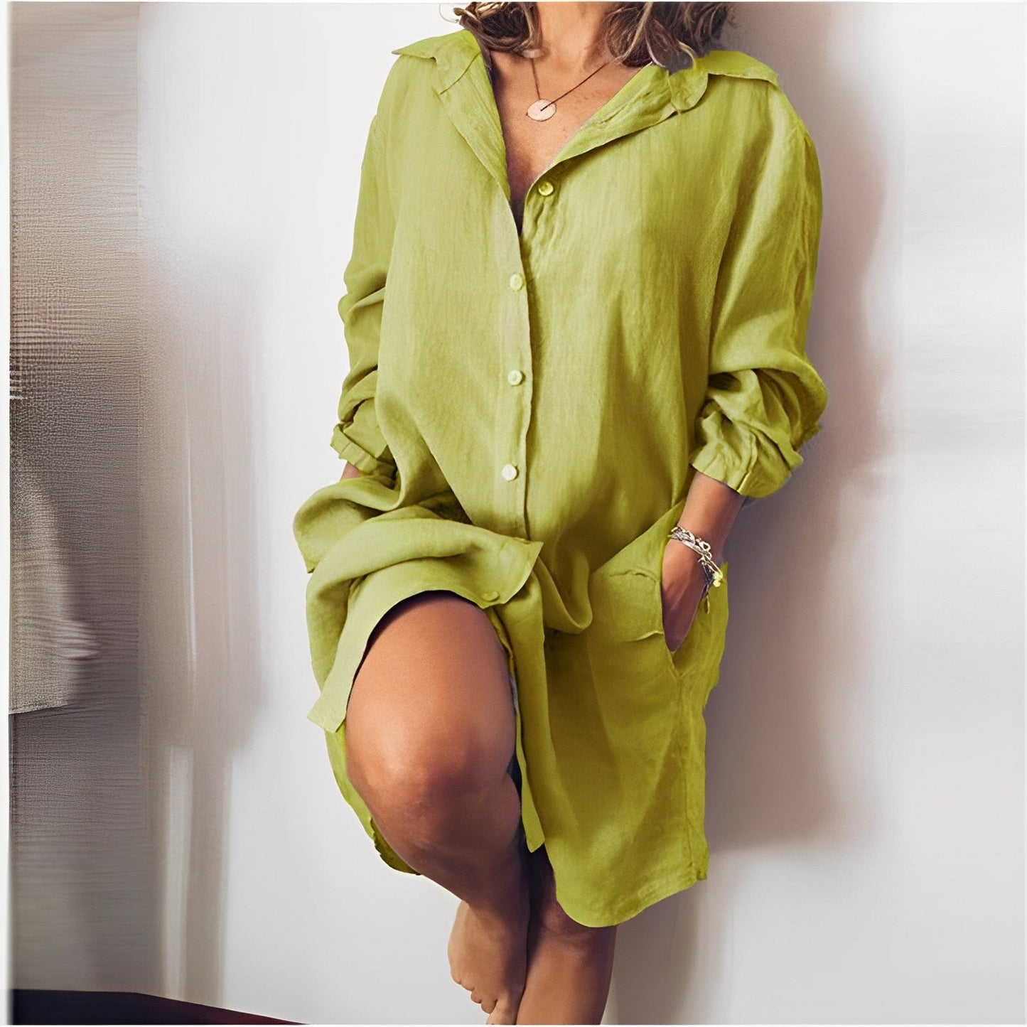 Jalisia | Stijlvolle Dames Shirt Jurk met Zakken