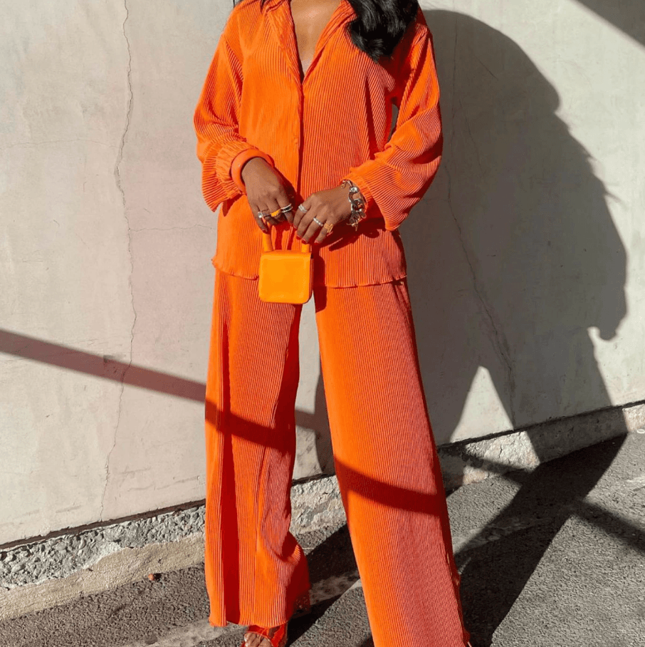 Alda | Tweedelig Damespak – Blazer en Gedrapeerde Broek
