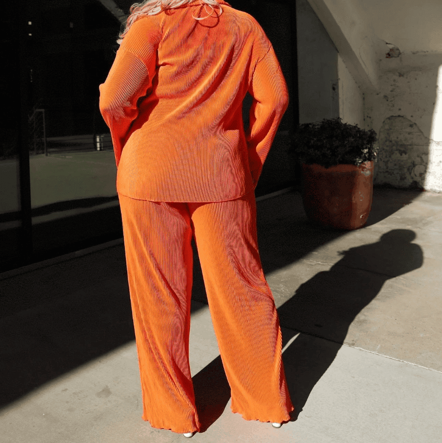 Alda | Tweedelig Damespak – Blazer en Gedrapeerde Broek