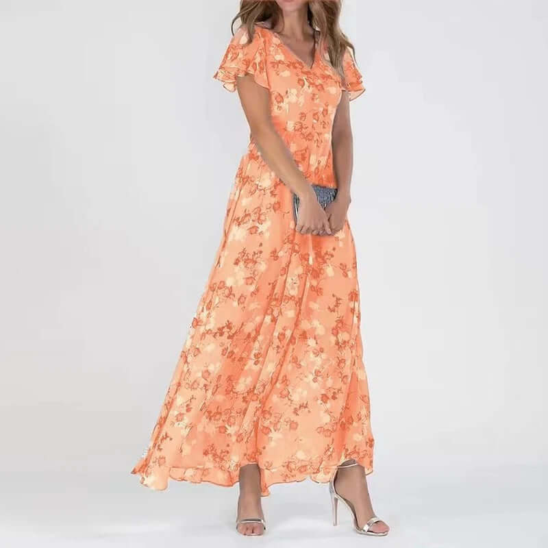 Elegante Maxi Zomerjurk met Bloemenpatroon