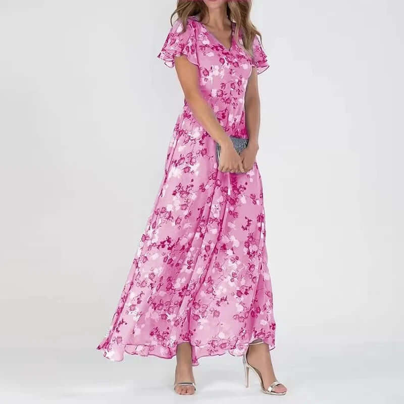 Elegante Maxi Zomerjurk met Bloemenpatroon