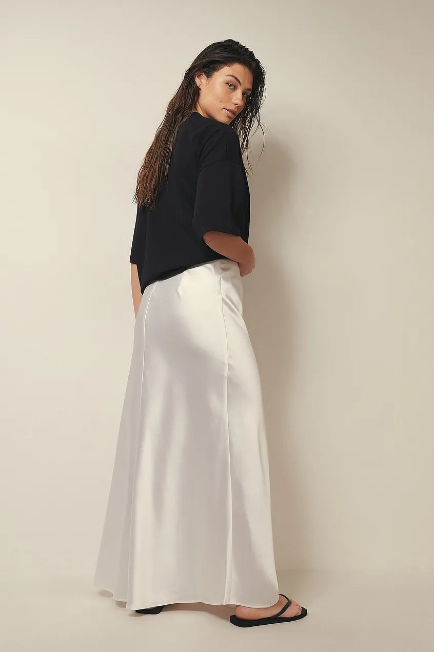 Evelia | Satijnen Maxi Rok A-Lijn voor Dames - Glanzend, Elegante en Lang