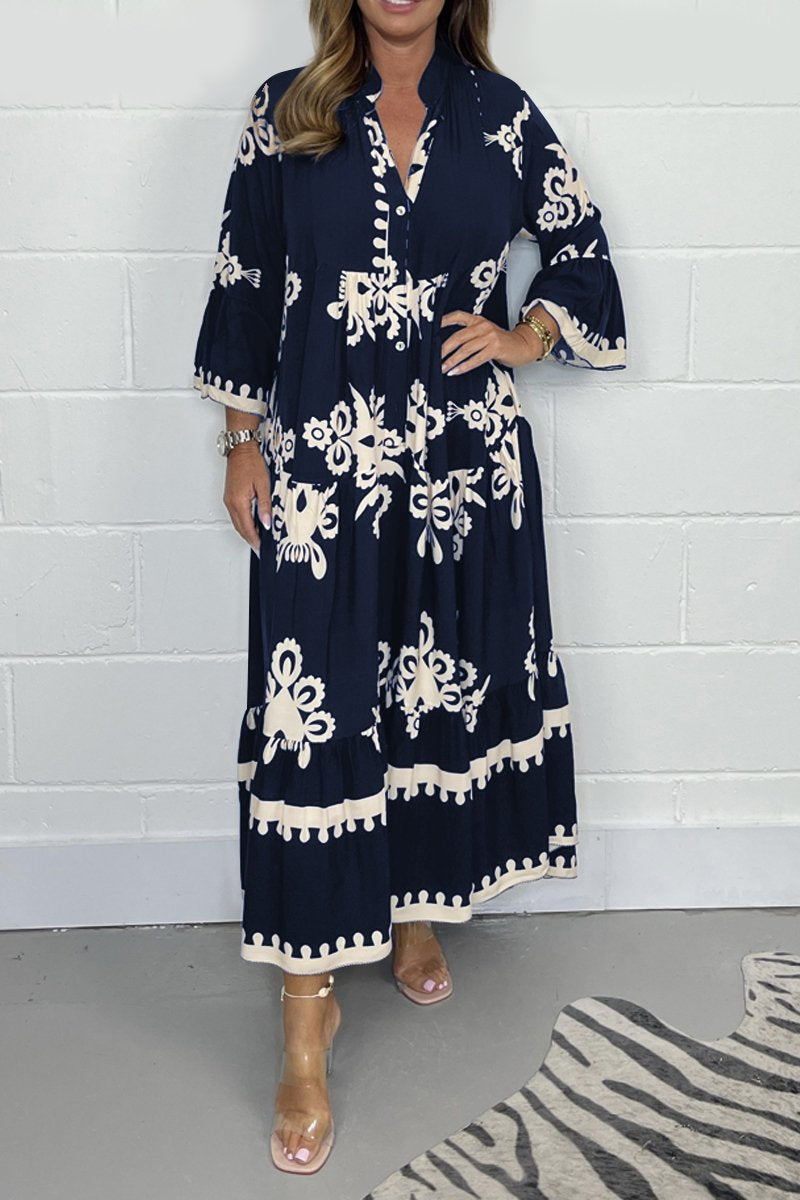 Sophia-Mae | Lange Zomerjurk Met Print