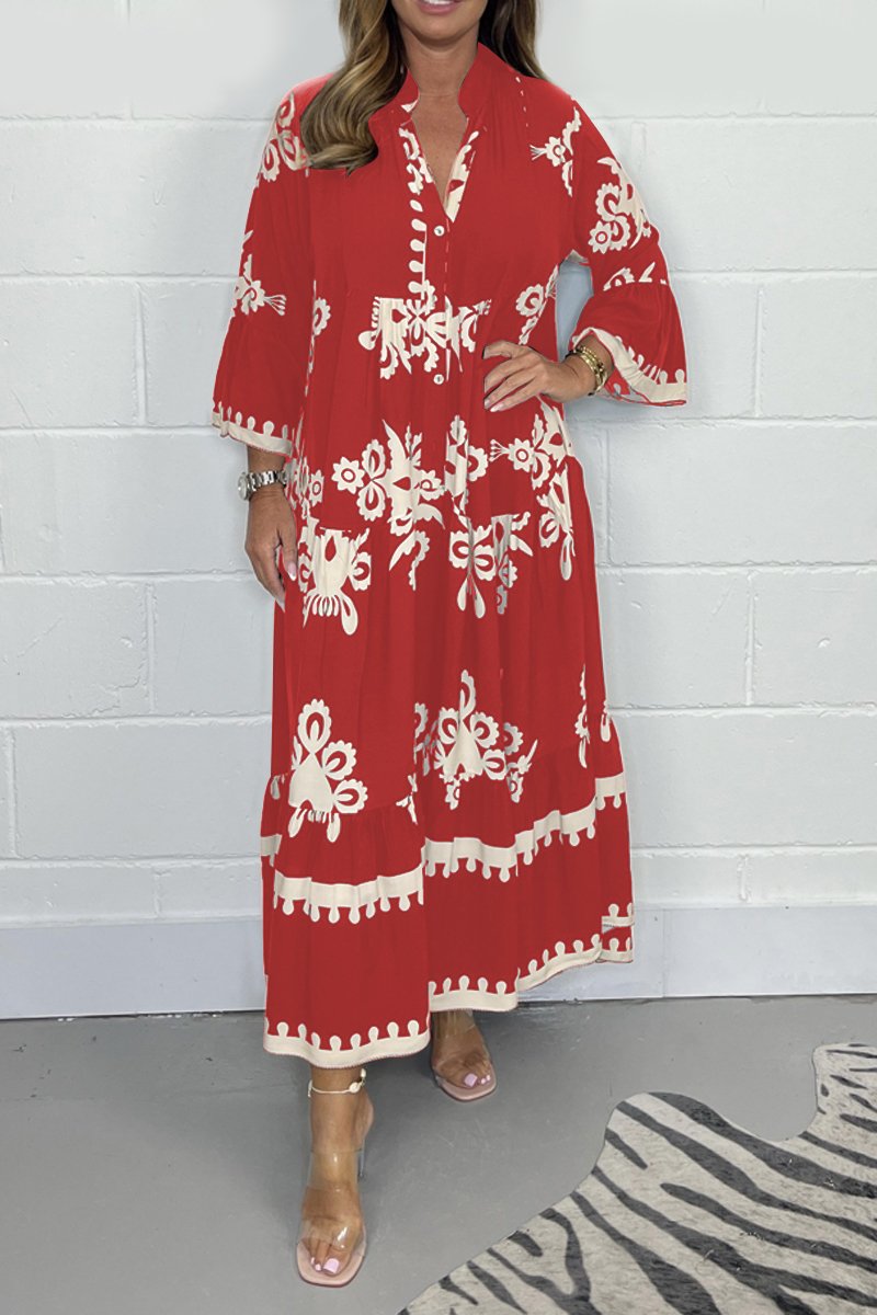 Sophia-Mae | Lange Zomerjurk Met Print