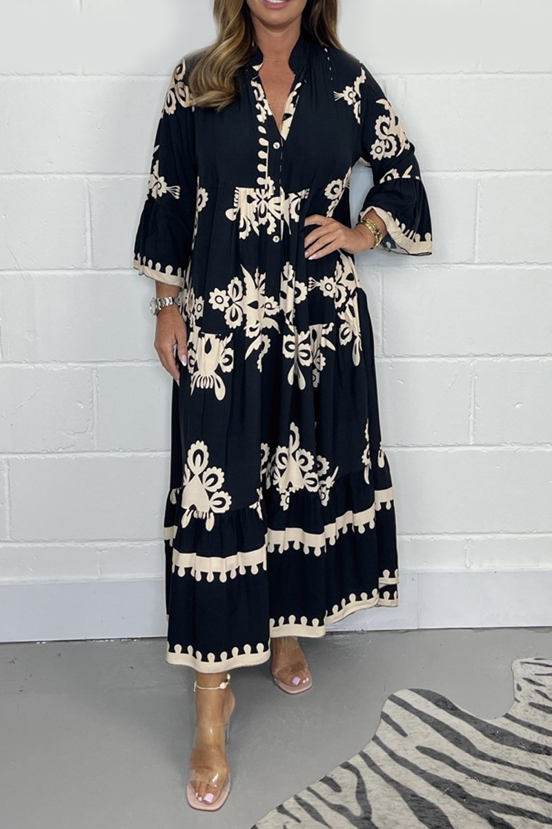Sophia-Mae | Lange Zomerjurk Met Print