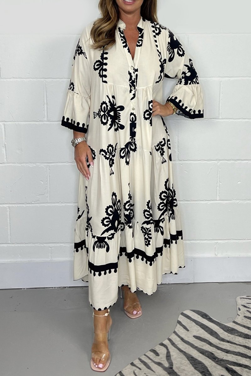 Sophia-Mae | Lange Zomerjurk Met Print