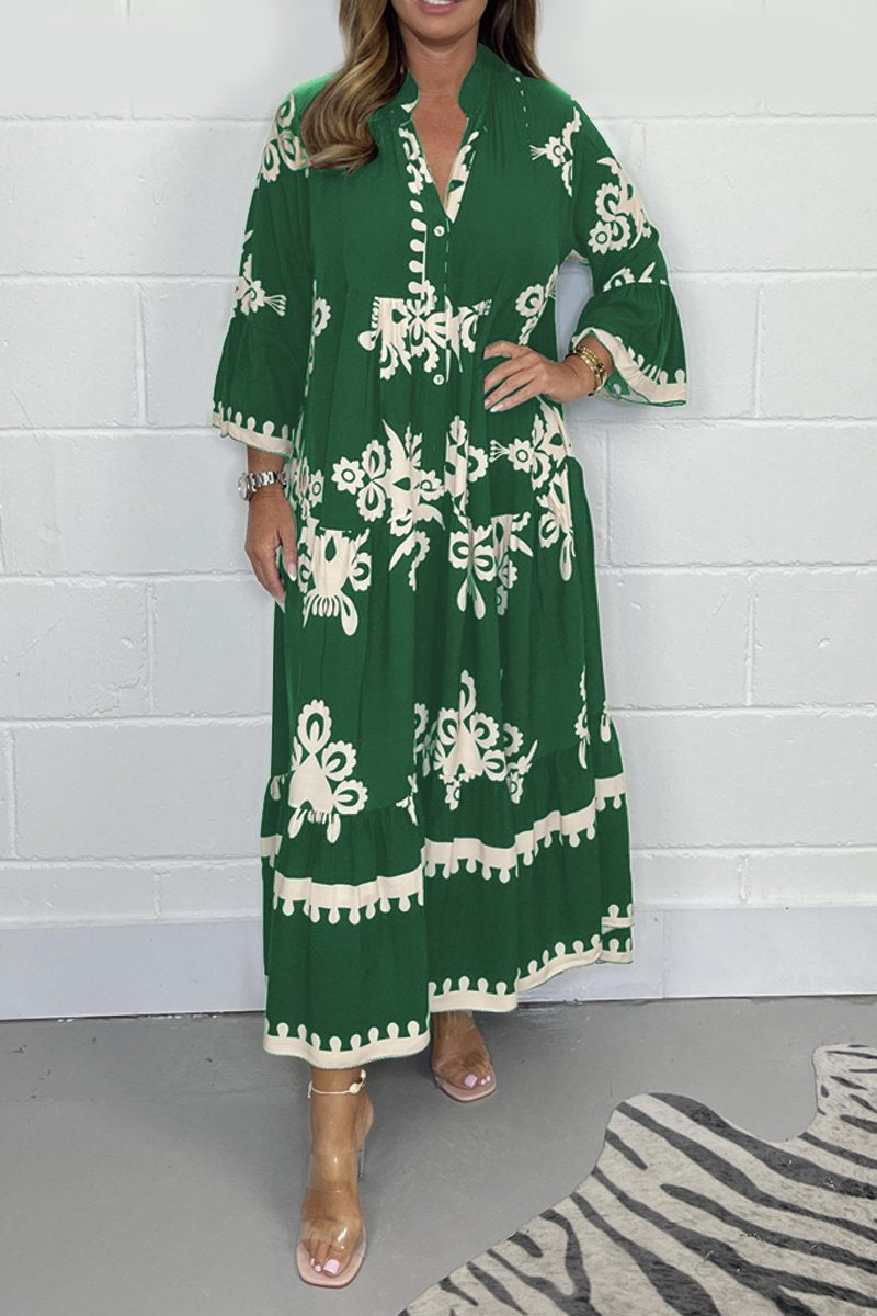 Sophia-Mae | Lange Zomerjurk Met Print
