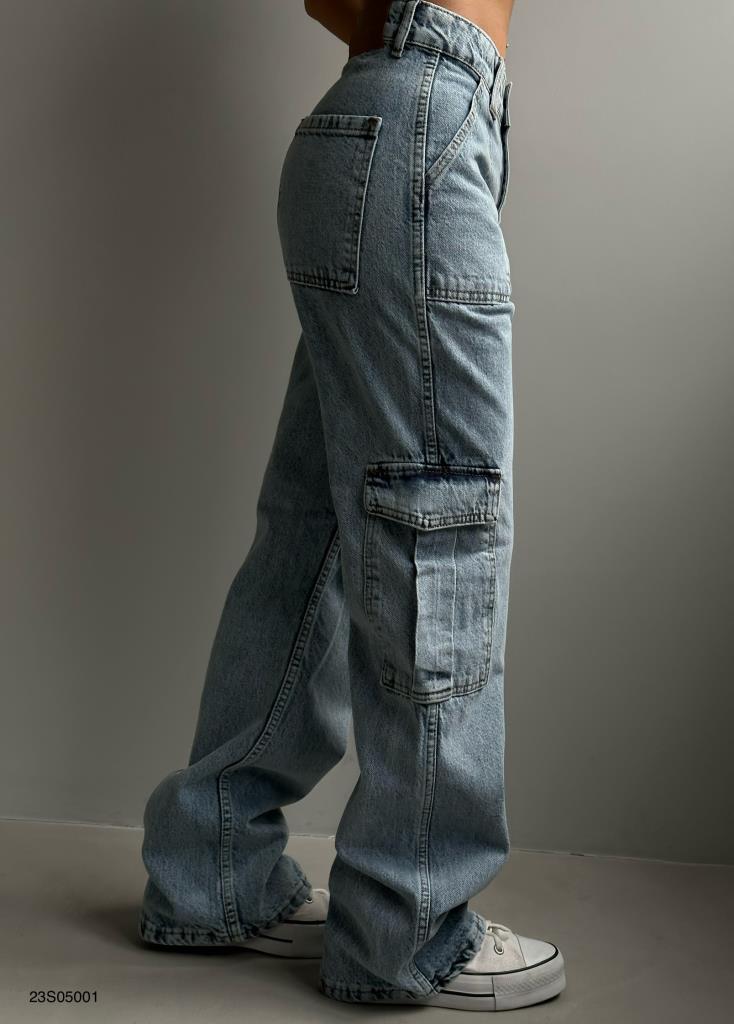 Felda | Cargo Jeans met Zakken – Low Rise - Straight Fit