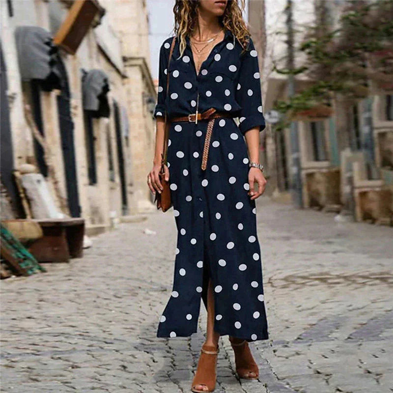 Solana | Luchtige Zomerjurk Met Stippen Print