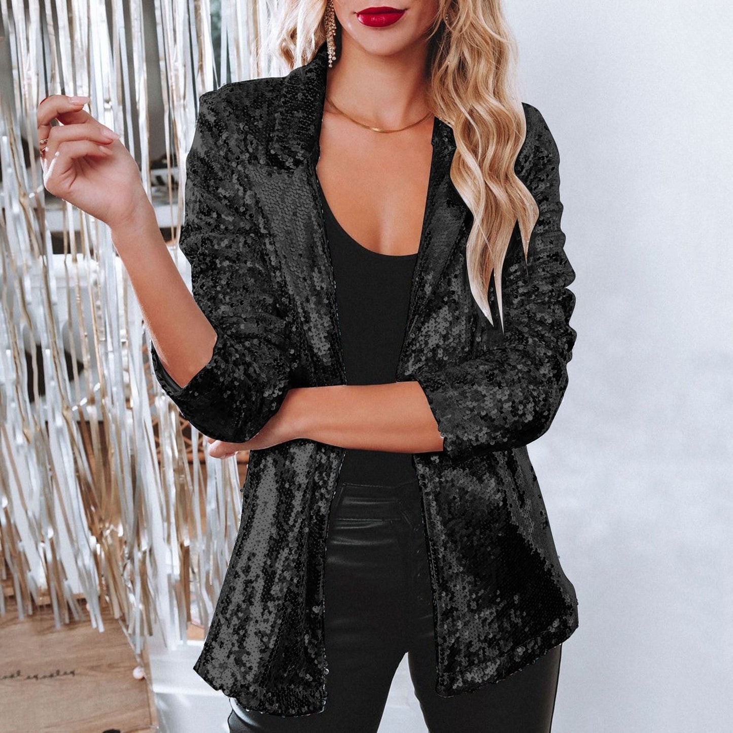 Clara | Feestelijke Pailletten Blazer
