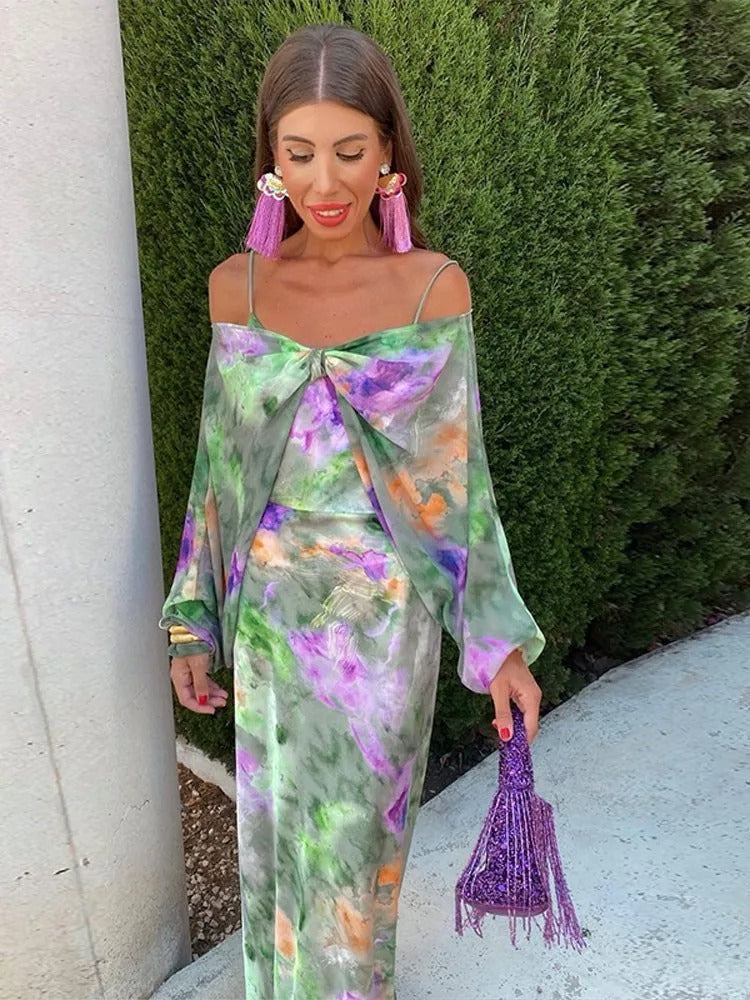 Nadyne | Stijlvolle Maxi-Jurk met Open Rug