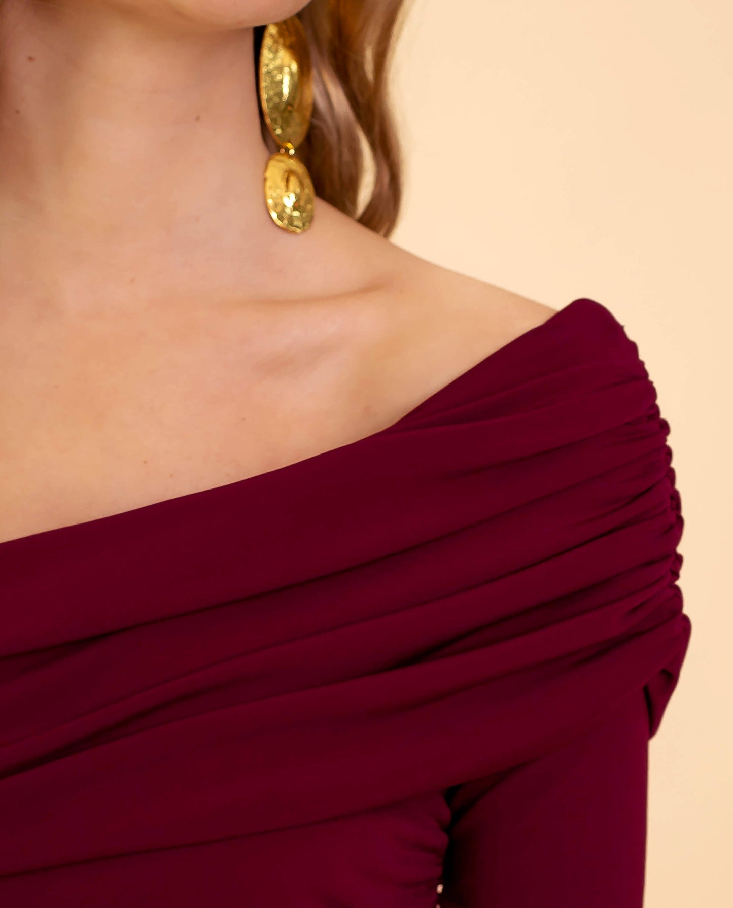 Dionah | Elegante One-Shoulder Bordeaux Jumpsuit