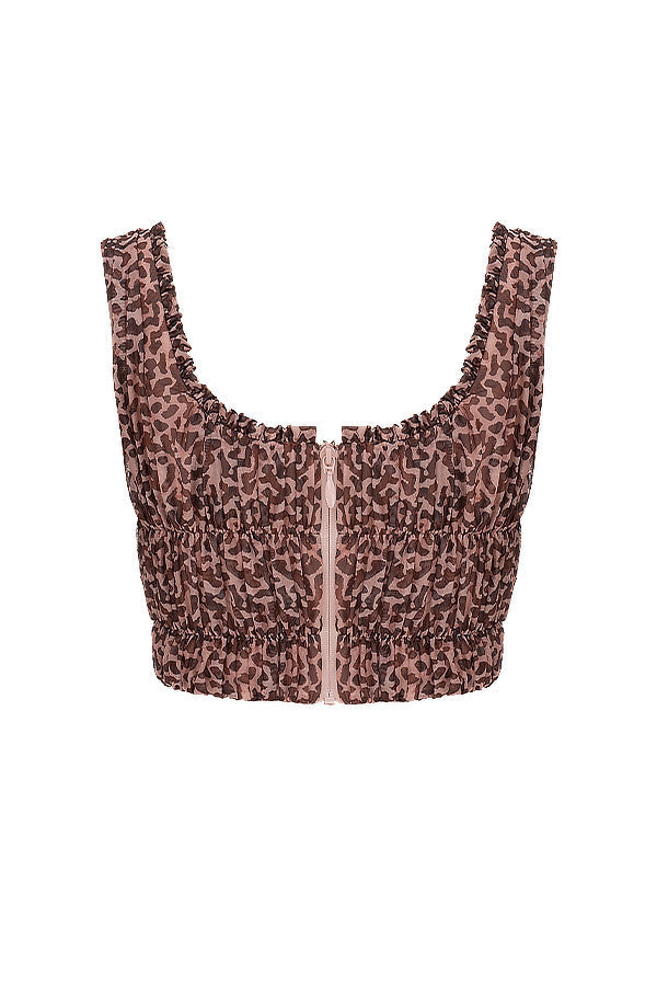 Alys | Mouwloze Top Luipaardprint – Chiffon Zomerblouse