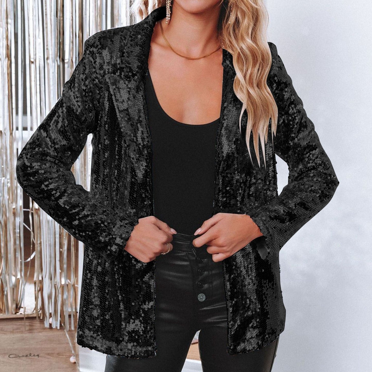 Clara | Feestelijke Pailletten Blazer