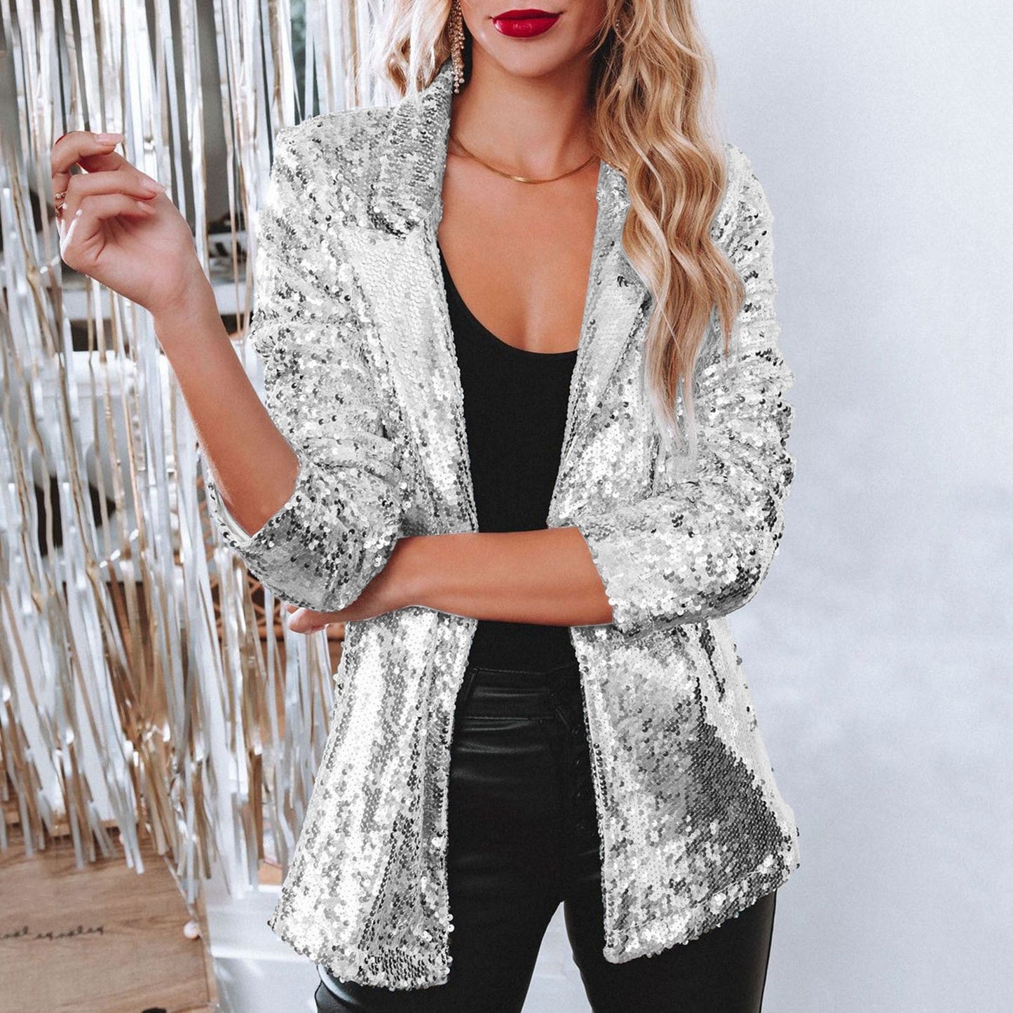 Clara | Feestelijke Pailletten Blazer