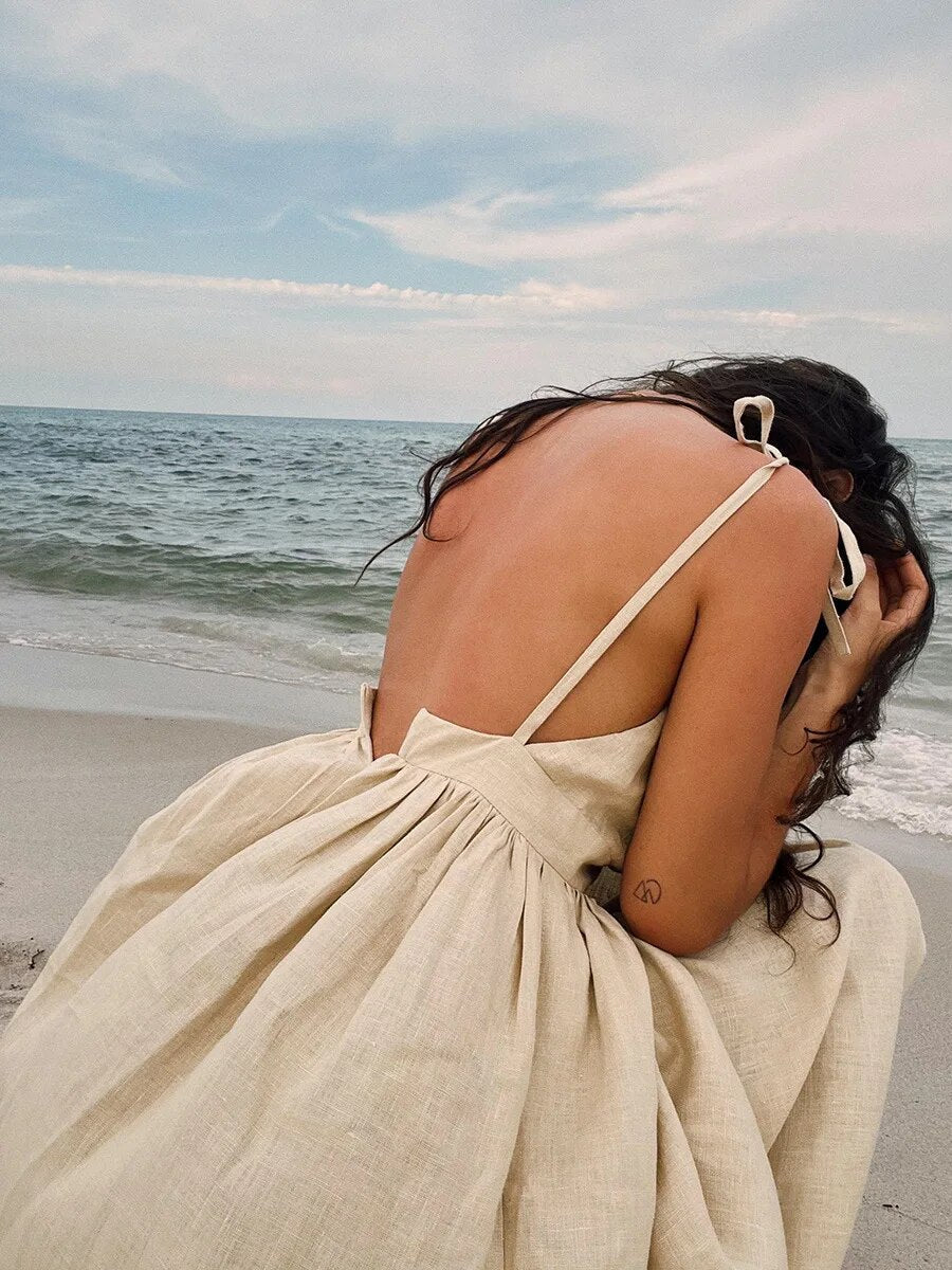 Allegra | Linnen Vintage Look Strandjurk