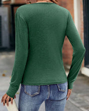 V-Hals Lange Mouwen T-Shirt voor Dames