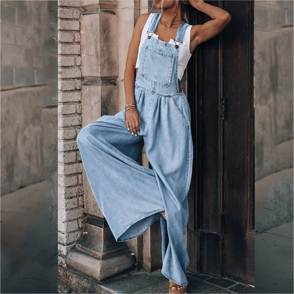 Alise | Tuinbroek Jumpsuit met Wijde Pijpen