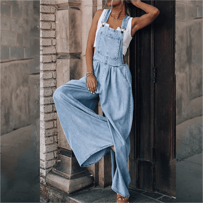 Alise | Tuinbroek Jumpsuit met Wijde Pijpen