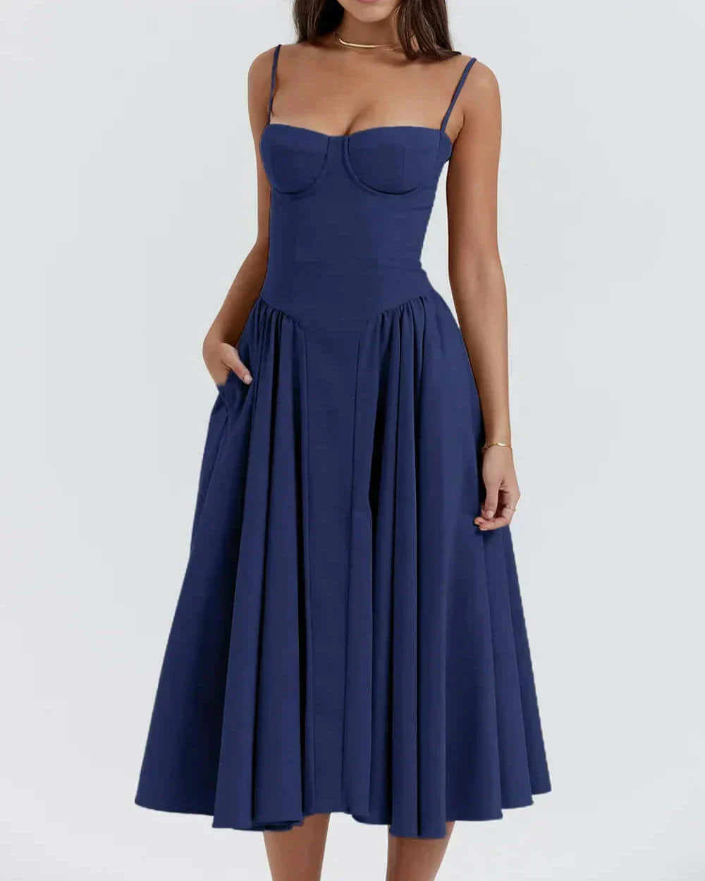 Stijlvolle Midi Jurk met Corset
