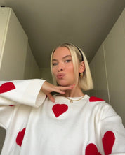 Love | Ultra Zacht Trui Dames - Trendy Design met Hartjes