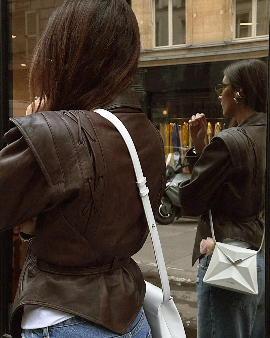 Lilly | Luxe Bruine Leren Jas met Wikkel Ontwerp