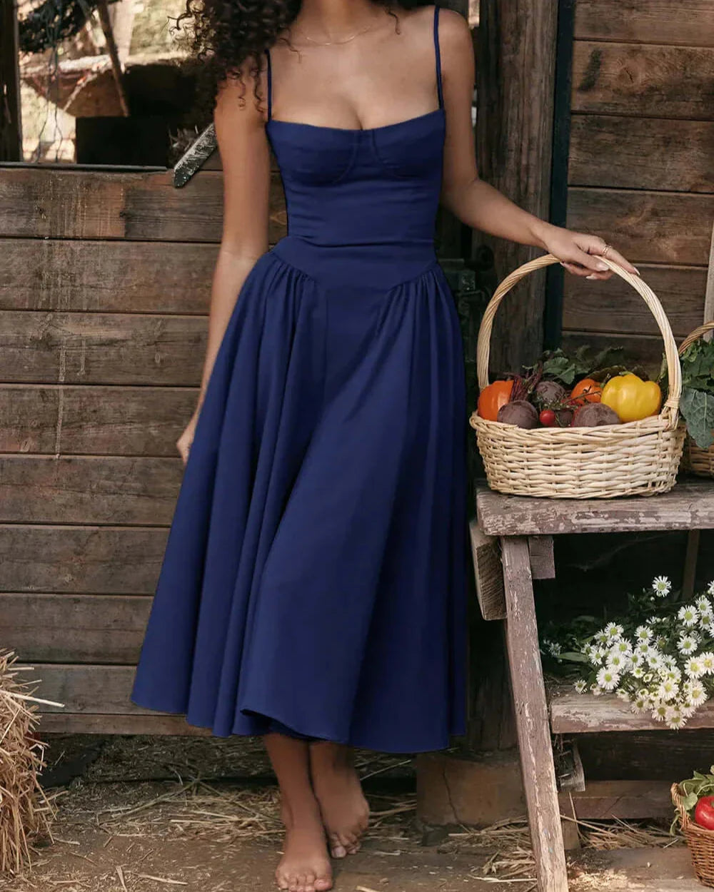 Stijlvolle Midi Jurk met Corset