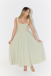 Paloma | Midi Jurk met Vierkante Hals