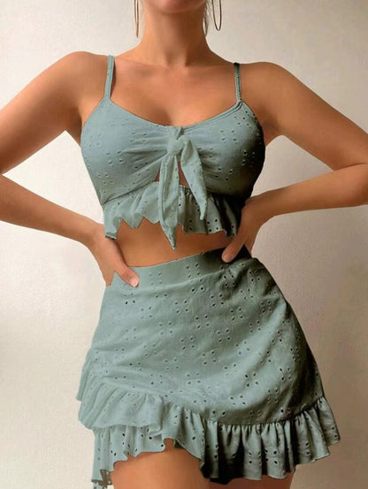 Jinte | Tweedelige Set van Katoen  – Mouwloze Top & Skort