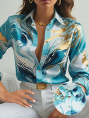 Daniela | Blouse met Abstracte Print en Lange Mouwen