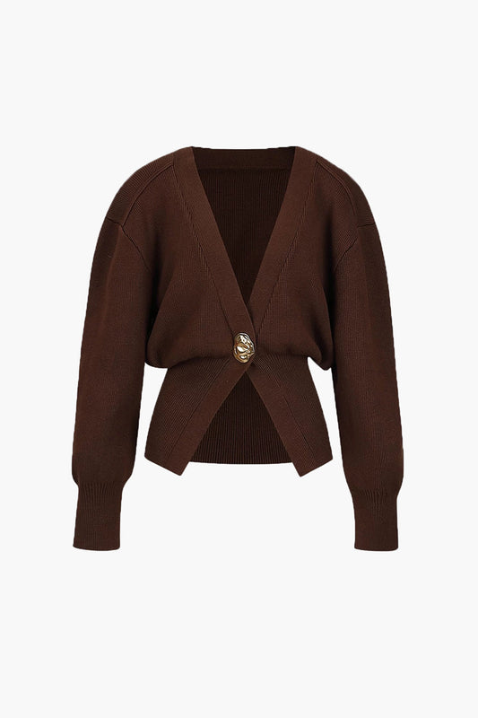 Dames Elegant Vest met Gouden Knopen – Zacht & Stijlvol