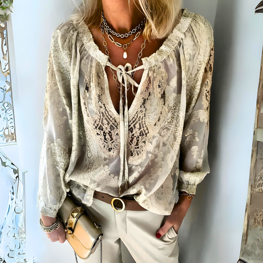 Kamilla | Boho Stijl Gehaakte Blouse met Losse Pasvorm