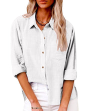 Christiane | Blouse met Lange Mouwen en Zakken