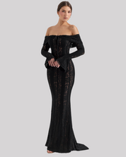 Suus | Luxe Off-Shoulder Maxi Jurk van Kant