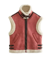 Clinty | Leer Look Dames Vest met Teddy Voering – Warm & Modieus