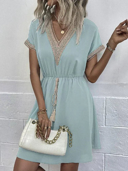 Ozanne | Bohemian Zomerjurk met V-Hals & Getailleerde Taille
